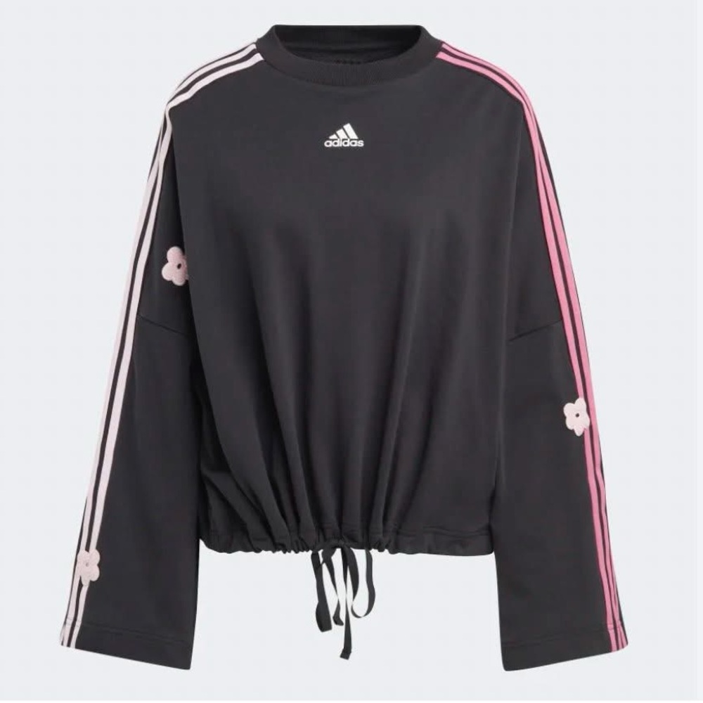 Adidas Sinched Waist Crewneck with Flower Detail
